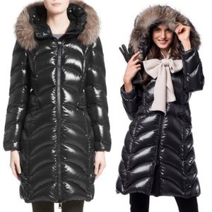 Brand New Moncler Albizia Down Puffer Fur Coat